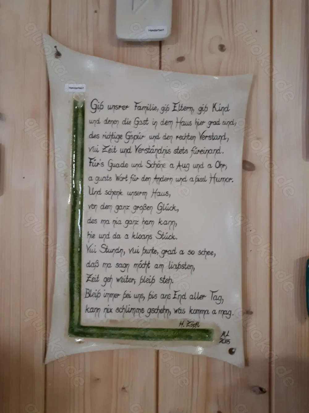 Haussegen Bayrisch Handarbeit 