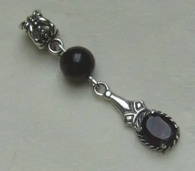 Granatanhänger, 925 Silber