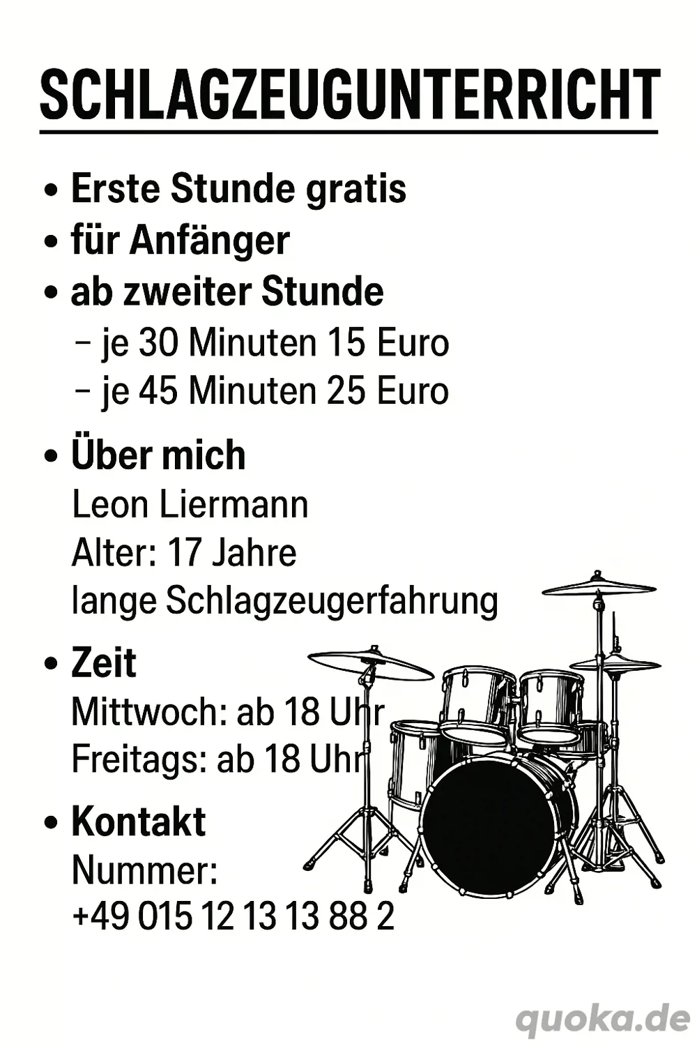 Schlagzeugunterricht