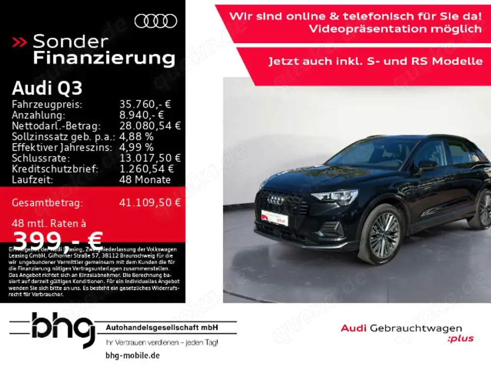 Audi Q3 45 TFSI quattro advanced LED/AHK/Kamera/Assis