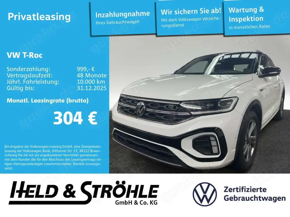 Volkswagen T-Roc R-Line 1.5 TSI DSG AHK LED+ NAV KAM PDC