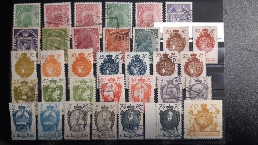 Briefmarken Liechtenstein gestempelt 1912-1920