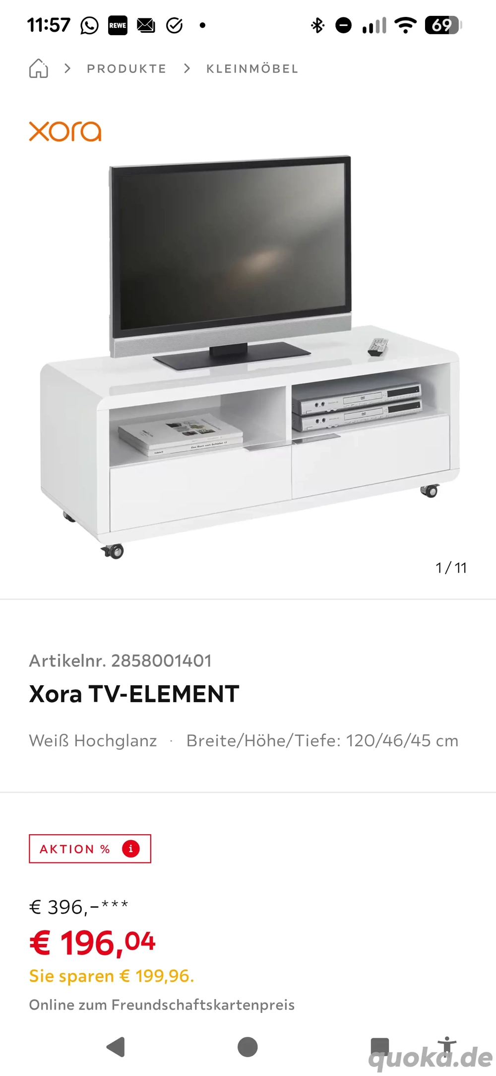 TV Board weiß Hochglanz 