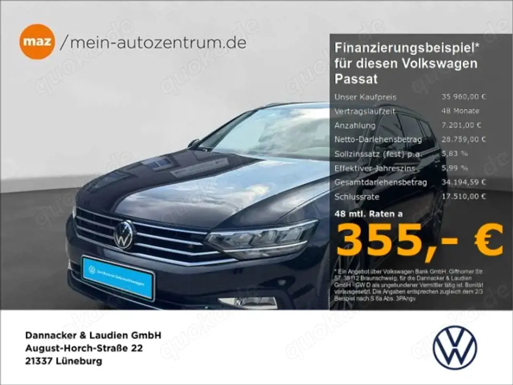 Volkswagen Passat Business 2.0 l TDI DSG Alu LEDSch