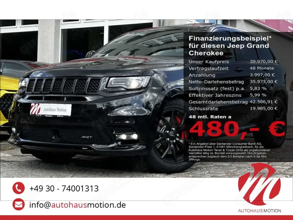 Jeep Grand Cherokee 6.4 V8 HEMI SRT PANO NAVI ACC LEDER H/K