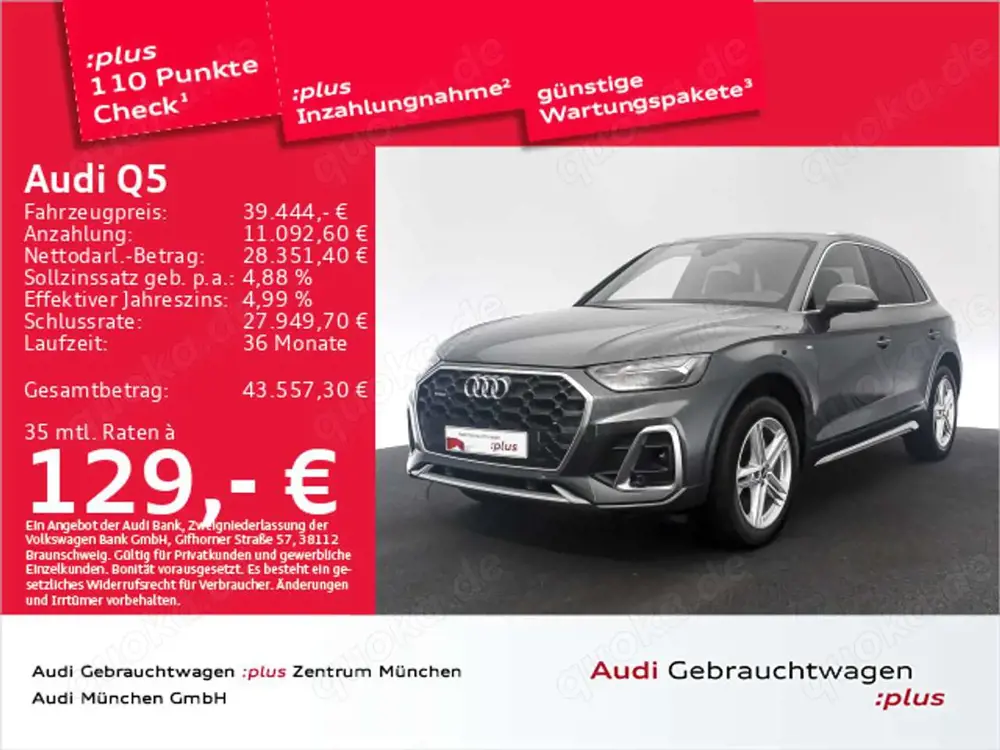 Audi Q5 40 TDI qu. S tronic 2x S line AHK/Navi+/Kamer