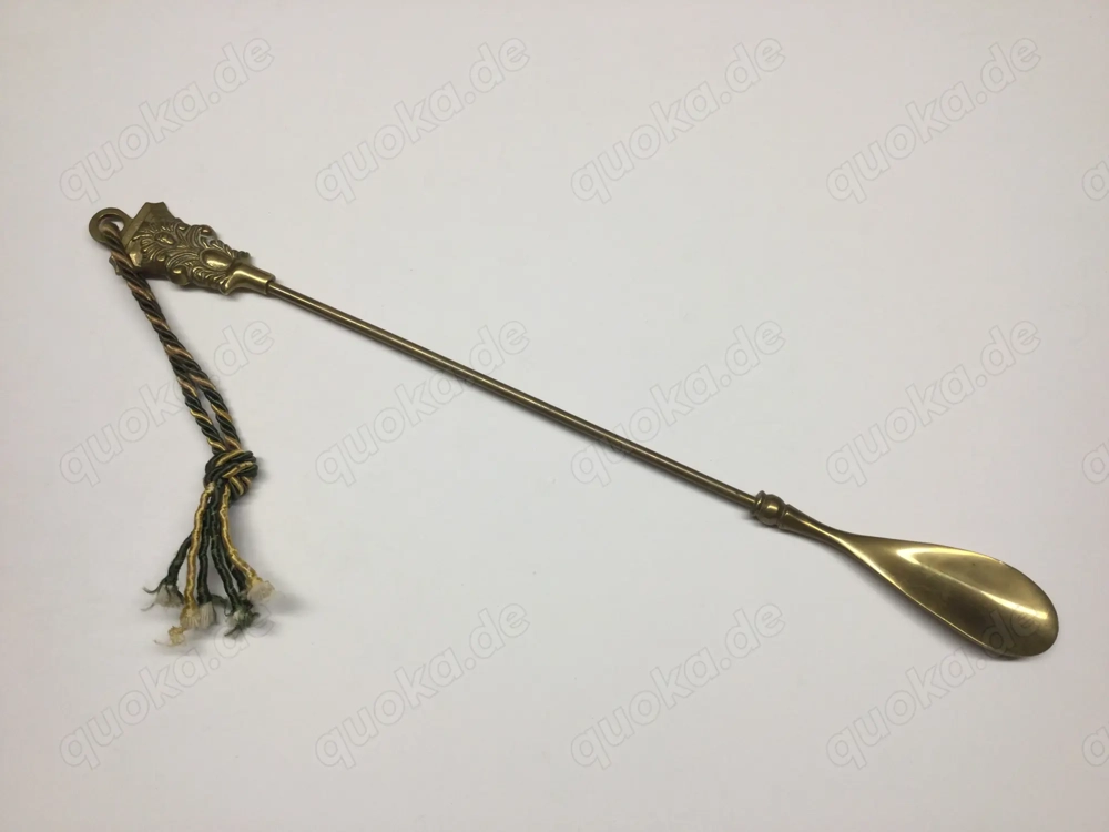 Messing Schuhlöffel Antik mit Verzierung