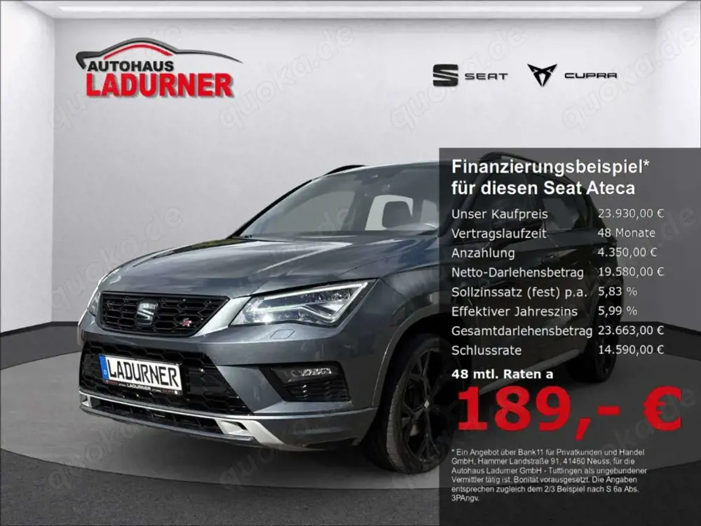 SEAT Ateca FR Black Edition 1.5TSI DSG SHZ AHK ACC