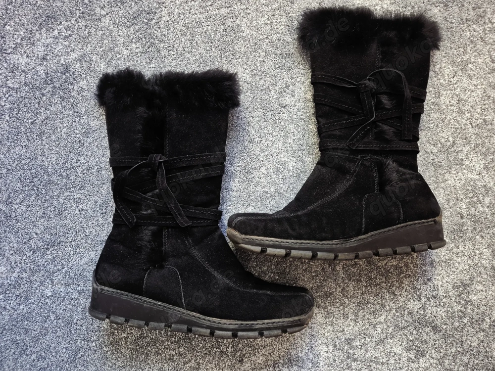 Stiefel schwarz Gr. 37 Wildlederoptik