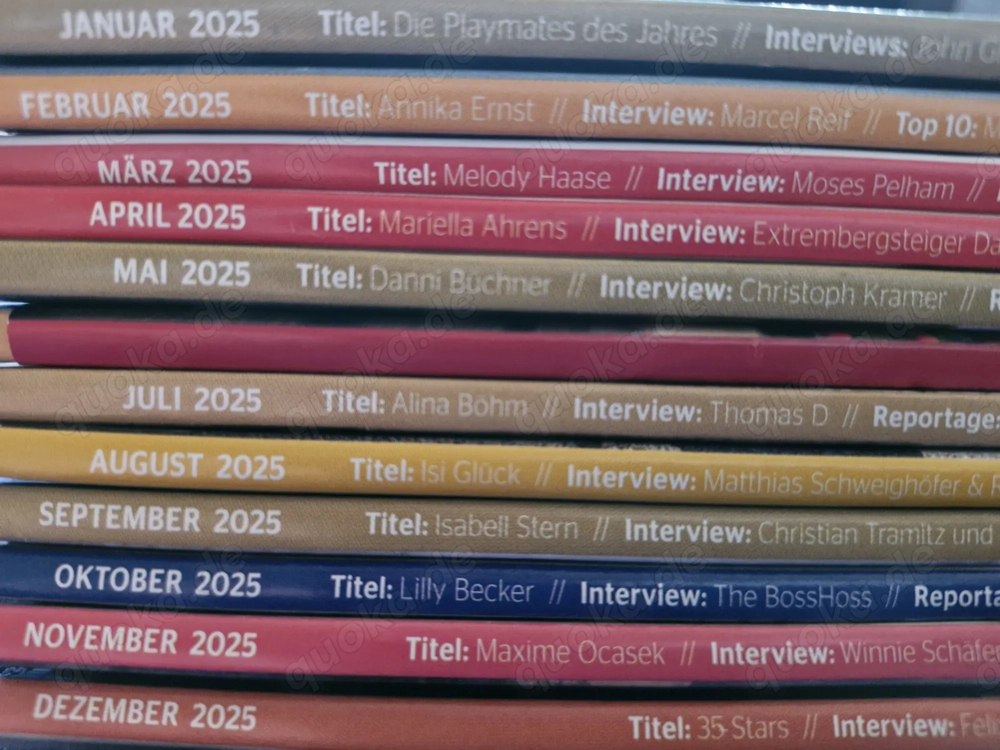 12 Playboy-Magazine Jahrgang 2025