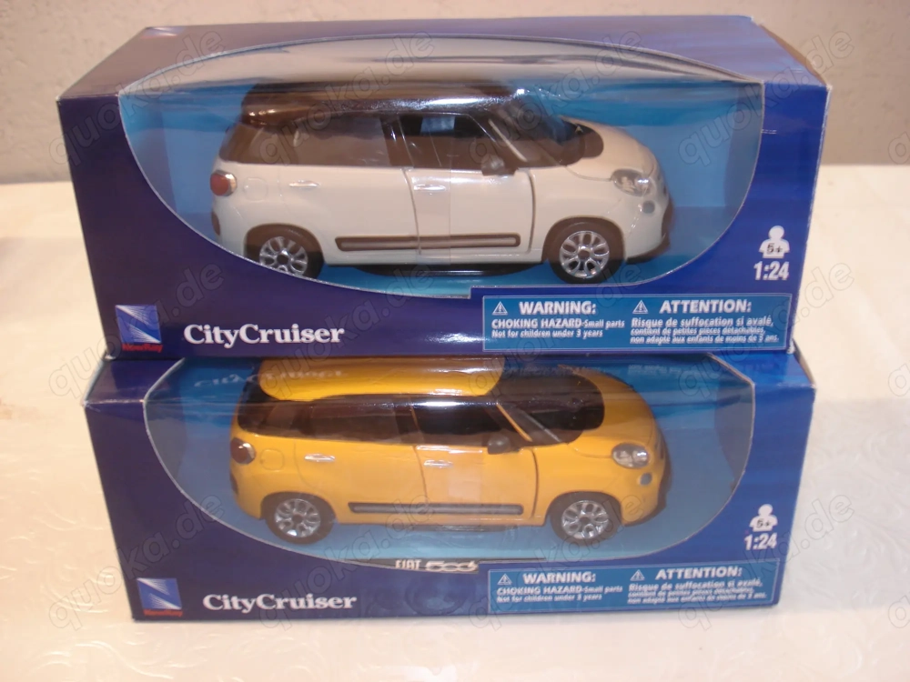 2 Fiat 500 NewRay Metall Modell 1 24 neuwertig unbespielt, OVP.,