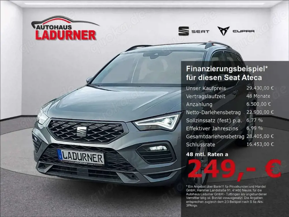 SEAT Ateca 2.0 TDI FR *PANODACH+NAVI+ELEK.HECKKLA+LED*