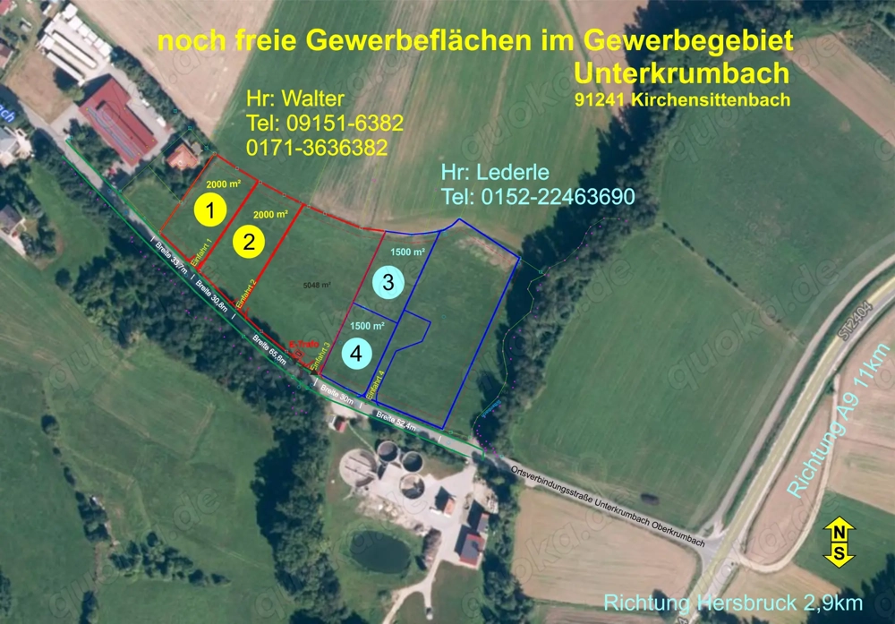 Gewerbe- Grundstück im Gewerbegebiet Unterkrumbach PLZ: 91241 Einzuggebiet.Nbg 165,-  m  bis 7000m 