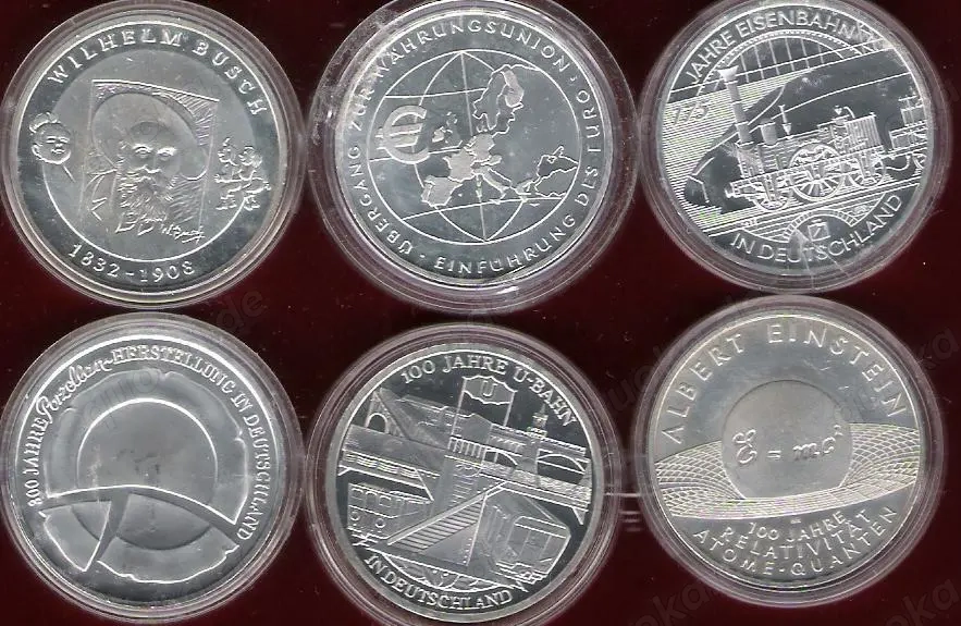 Silbermünzen 10Euro, .925 Slber. 2002-2010 Alle Sätze für Sammler und Anleger.