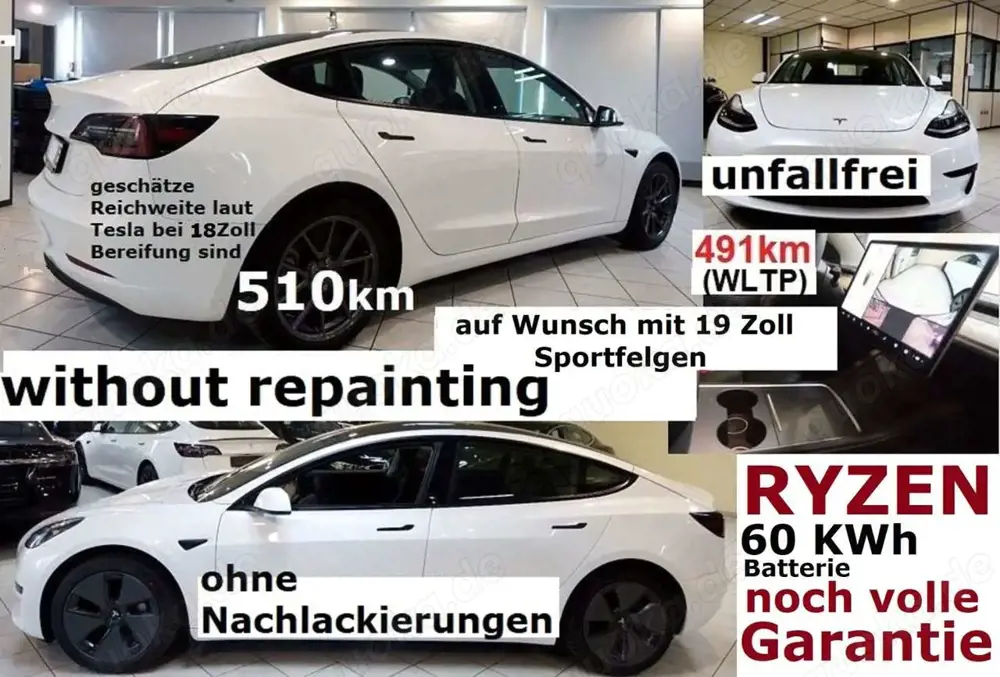 Tesla Model 3 +ohne Nachlackierung+ kaufe auch Tesla an