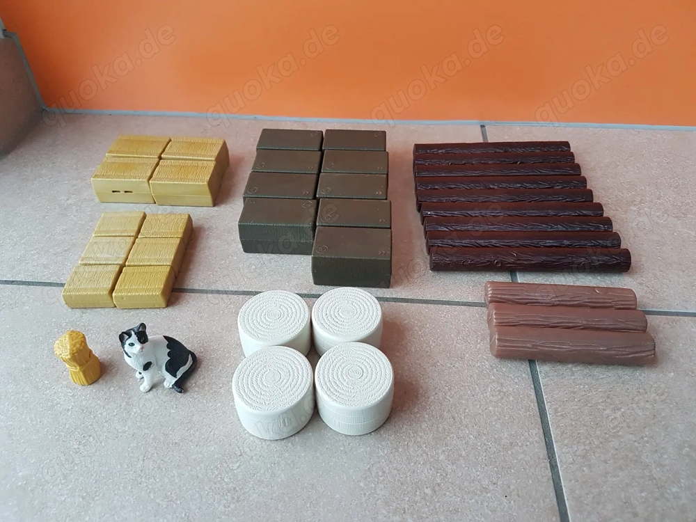 Verschiedene Siku Zubehör Holz, Heu, Strohballen - wie NEU