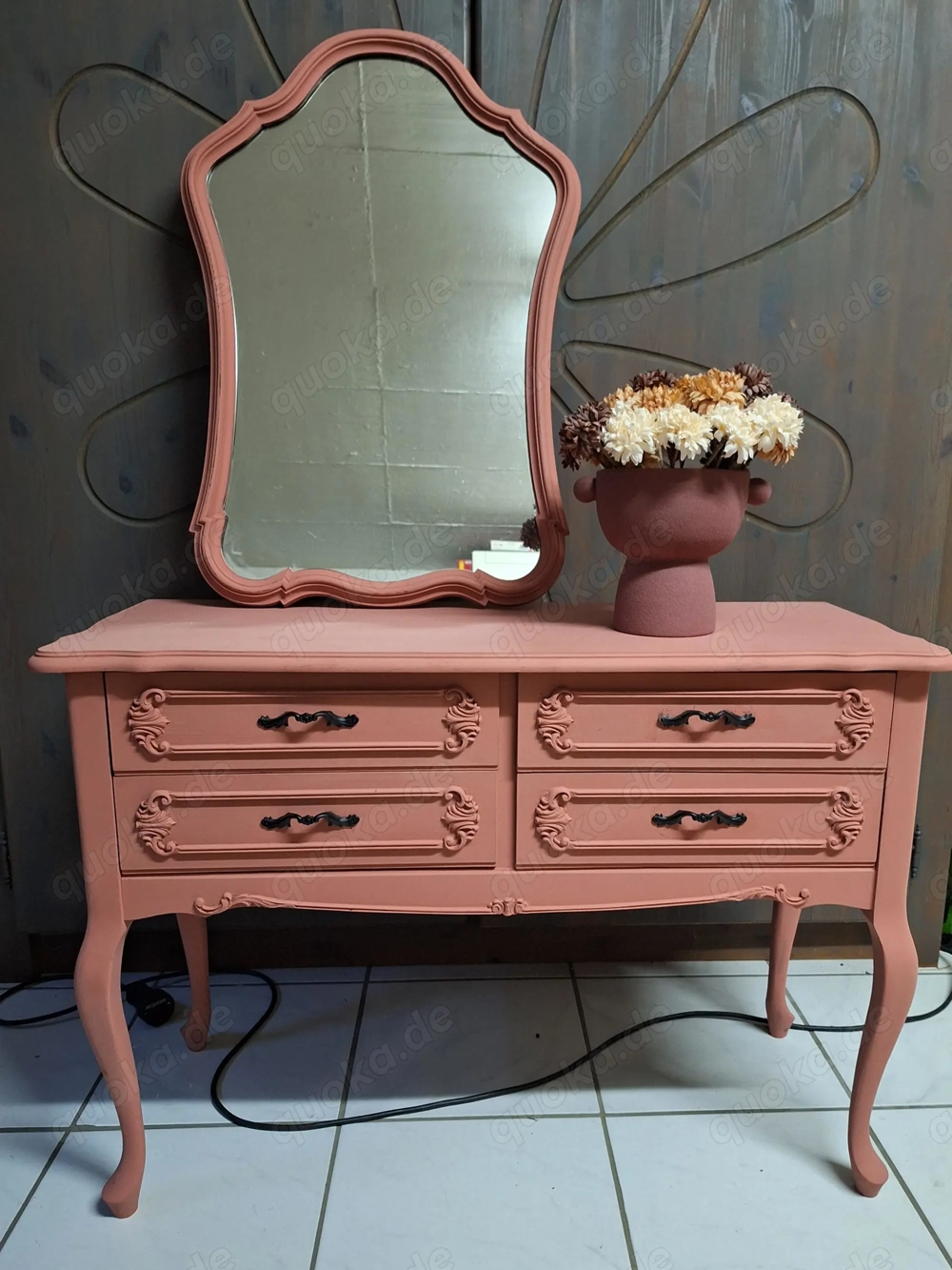 aufgearbeitete Biedermeierkommode mit Spiegel