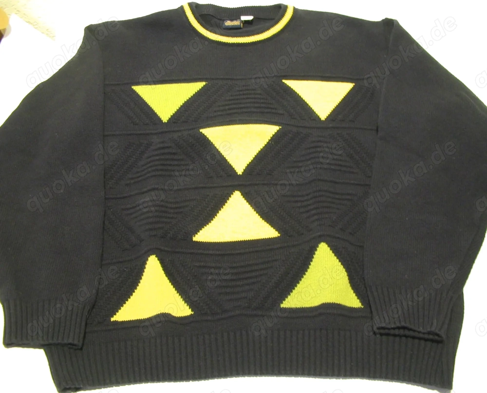 Herren Pullover Gr. 50 Free Collections - dunkelblau-gelb-grün - neuwertig