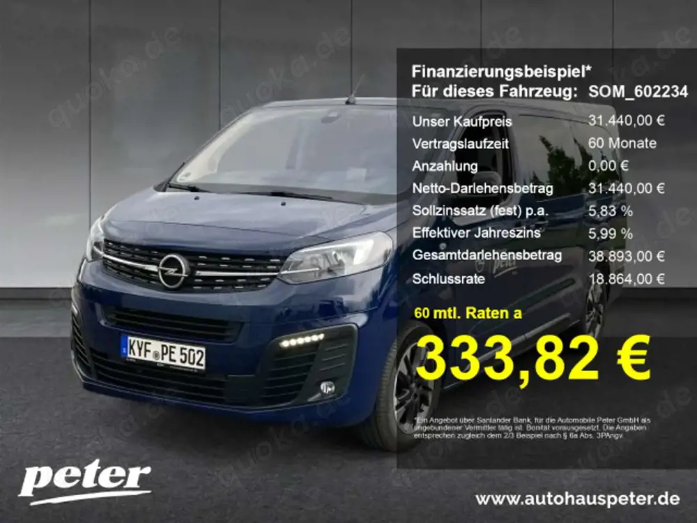 Opel Zafira Life Zafira Life 2.0 D L Edition 8-Sitzer Klimaautomatik Navi (MW)