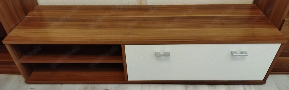TV Board Fernseh Lowboard Einleger Klappe Nussbaum Nachbildung