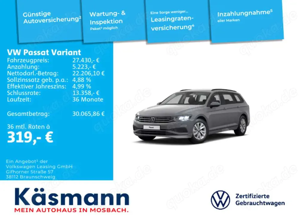 Volkswagen Passat Variant 1.5TSI DSG AHK KAM NAVI SHZ ACC