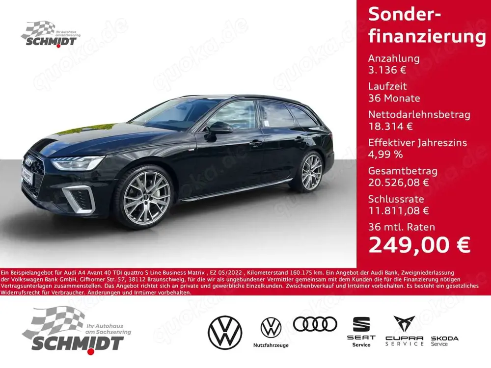 Audi A4 Avant 40 TDI quattro S Line Business Matrix