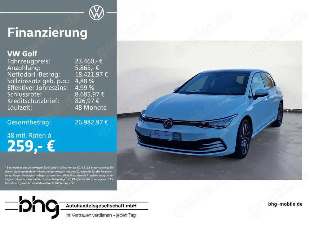 Volkswagen Golf 1.5 TSI OPF Life Panorama-Ausstell-/Schiebe