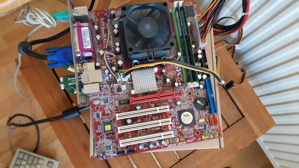 MSI K9MM-V mit AGP, AMD AM2 X2 CPU, DDR2 RAM Mainboard Prozessor Kühler