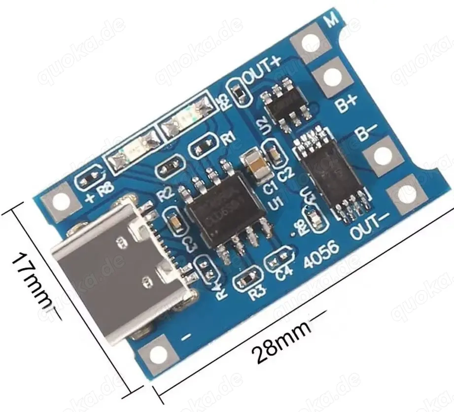 Lithium-Batterie-Lade karte 5v 1a 18650 tp4056