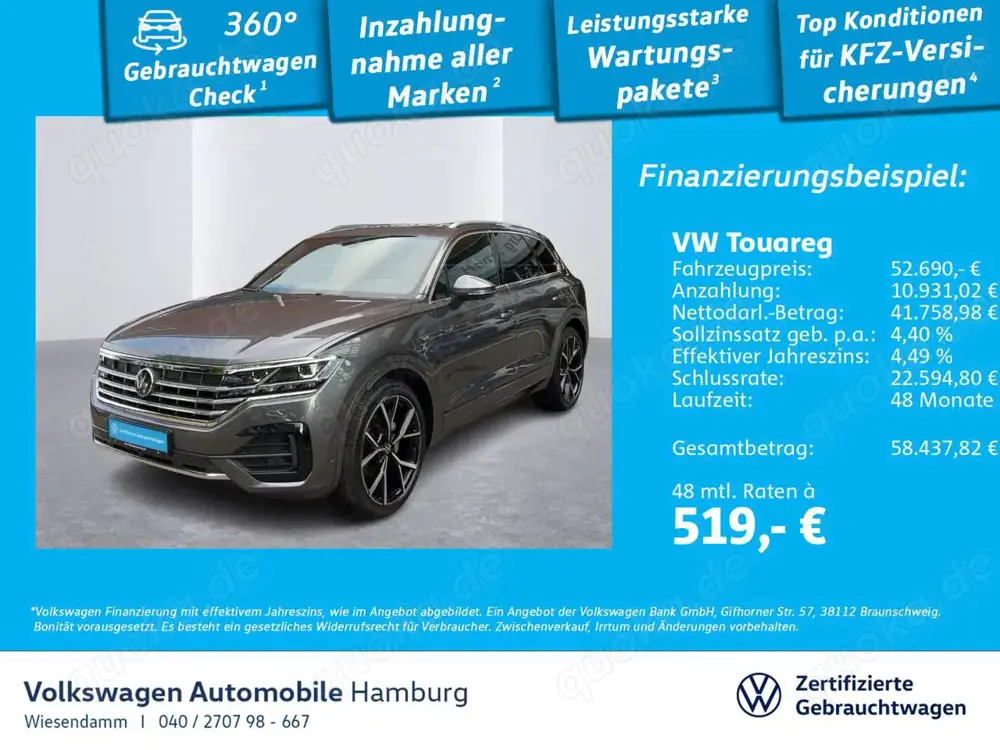 Volkswagen Touareg R-Line 3.0 V6 TDI 4M AHK/LM22"/PANO/HUD