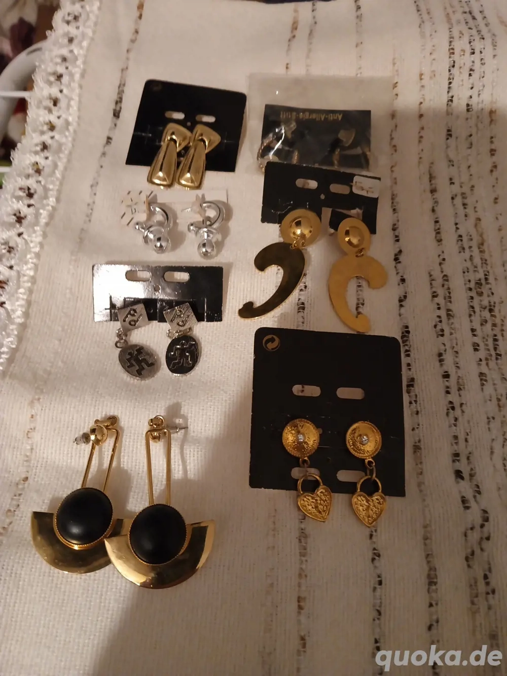 modeschmuck 7 Ohrringe Gold Silber neu 