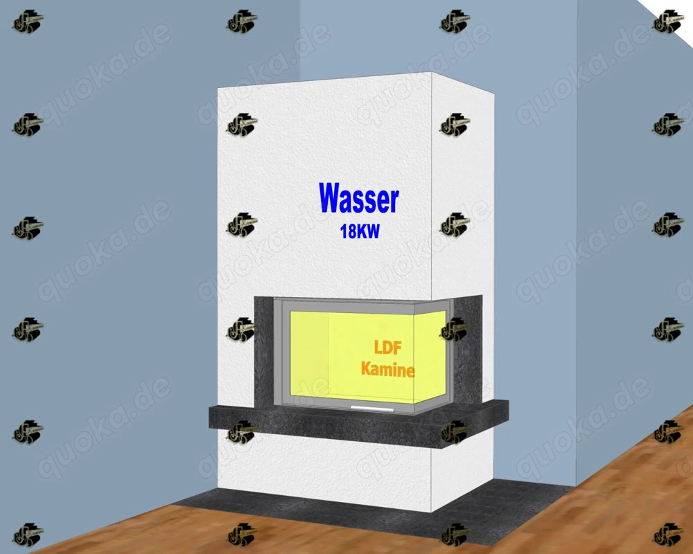 Kaminbausatz  IMPERIAL EXTRA b Volcano WPh 18KW WASSER Kamin Hajduk LDF-Kamine
