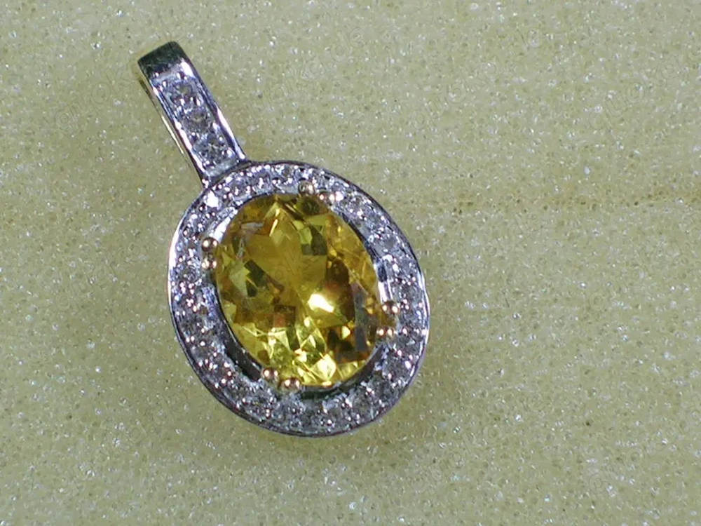 NEU: Anhänger 585 Gold mit Goldberyll - Heliodor