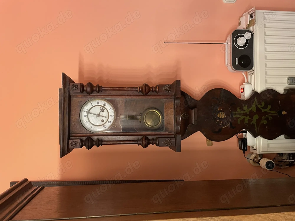 Regulator Klein Wanduhr Pendeluhr antik um 1900 