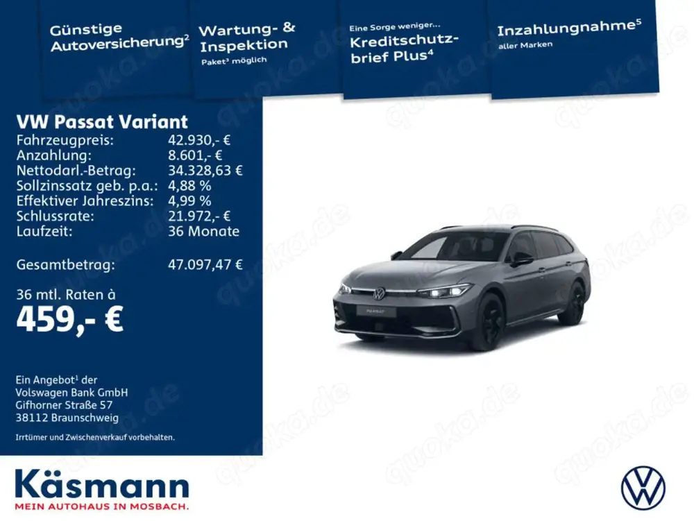 Volkswagen Passat Variant R-line 2.0TDI MATRIX AHK 360° NAV