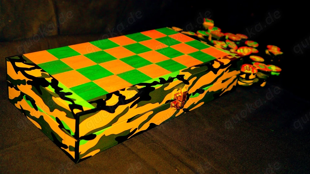 Militär Schachspiel Camouflage Muster Schachfiguren Reiseschachbrett Schachbrett Holz Chess