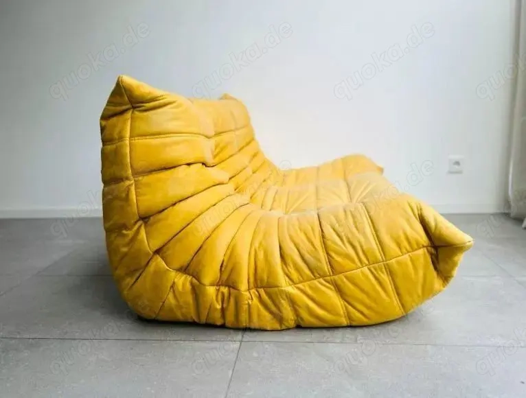 ligne roset Togo gelb Leder 2-Sitzer