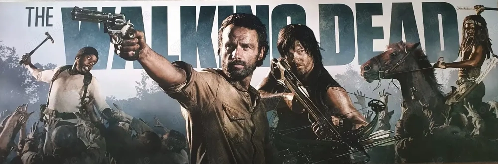 The Walking Dead XXL Bild schwarzer - Kunststoffrahmen Größe ca. Höhe 54 cm, Länge 156 cm