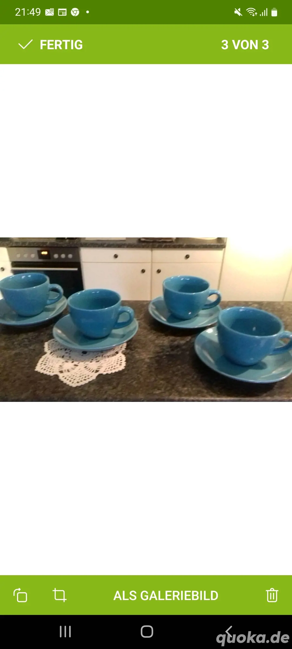 4er Set Kaffeetassen mit Unterteller