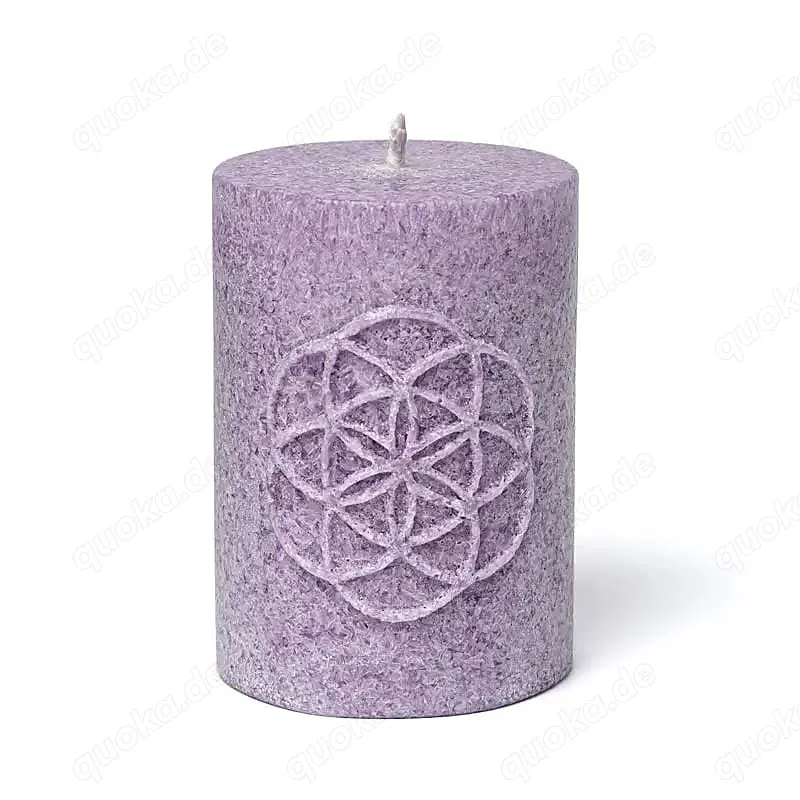 Geprägte Kerze Same des Lebens Stearin violett