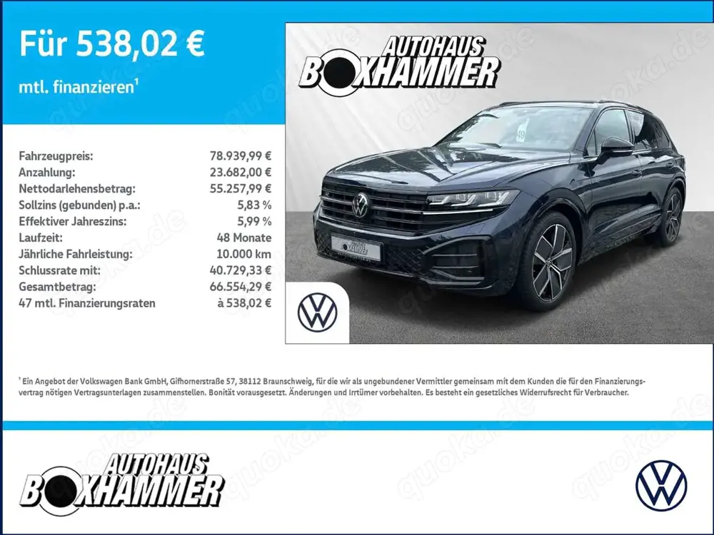 Volkswagen Touareg 3.0 TDI DSG R-Line 4Motion AHK+NAVI+PANO+HUD+IQDR
