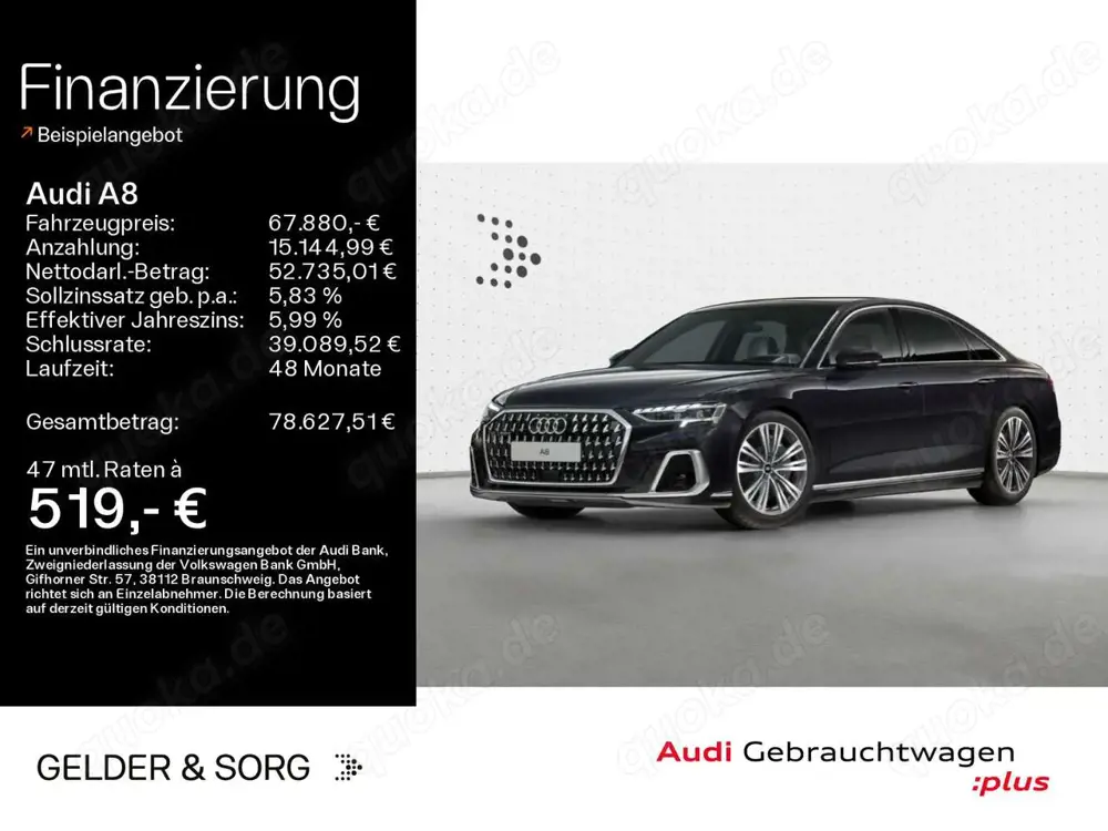 Audi A8 60 TFSIe qu.Air*BO*360°*HuD*Pano*Massage