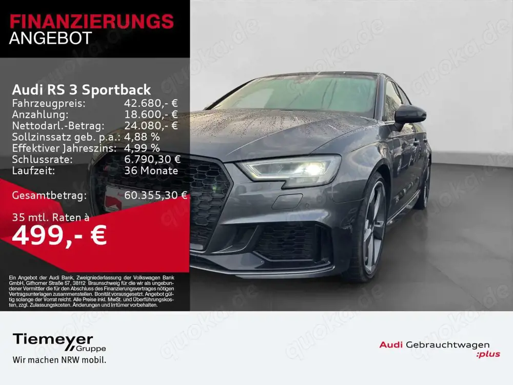 Audi RS3 RS3 Sportback TFSI Q SPORT-AGA PANO NAVI+