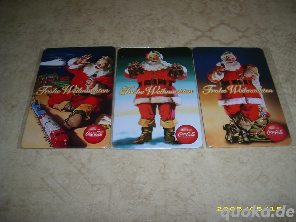 Postkarten NEU COCA-COLA-Weihnachts-Metallpostkarten