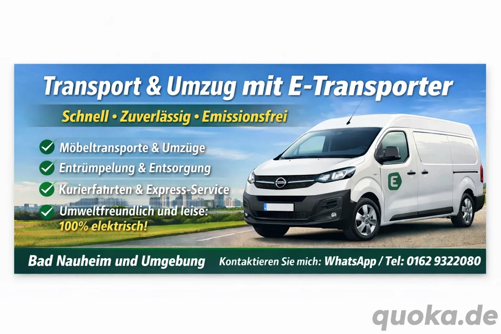 Nachhaltiger Transport- & Umzugsservice mit E-Opel Vivaro ab 20 