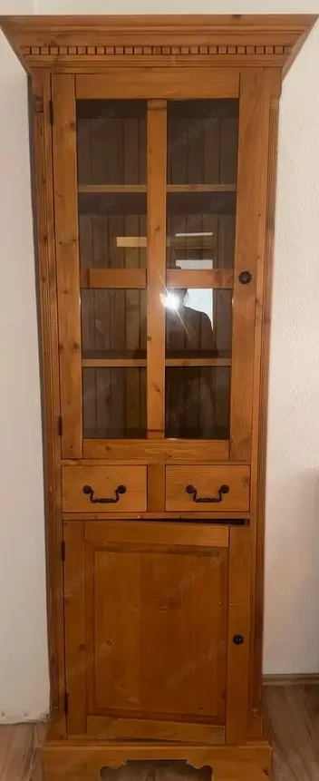 2 Sehr Schöne Fichte Massiv Holz Vitrine Oxford Top Qualität