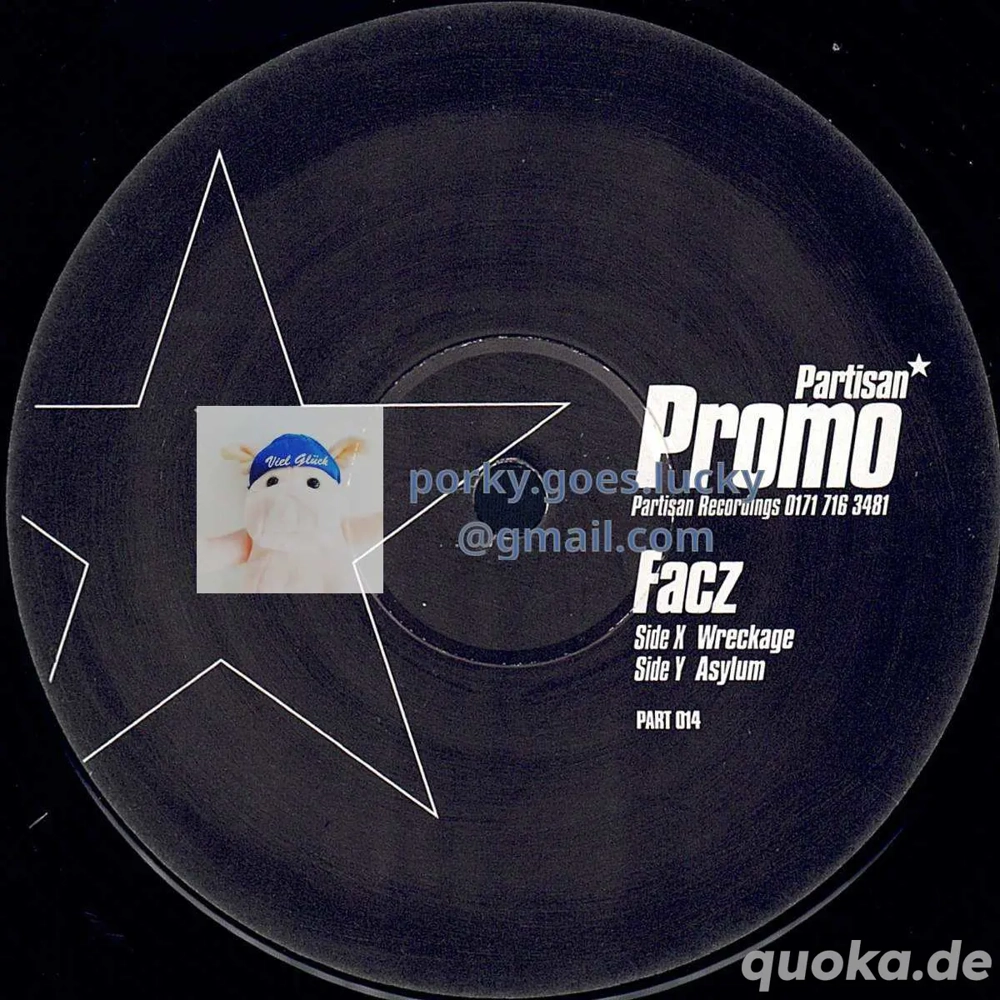 Facz - Wreckage Asylum 1998 Promo 12" Vinyl Drum n Bass