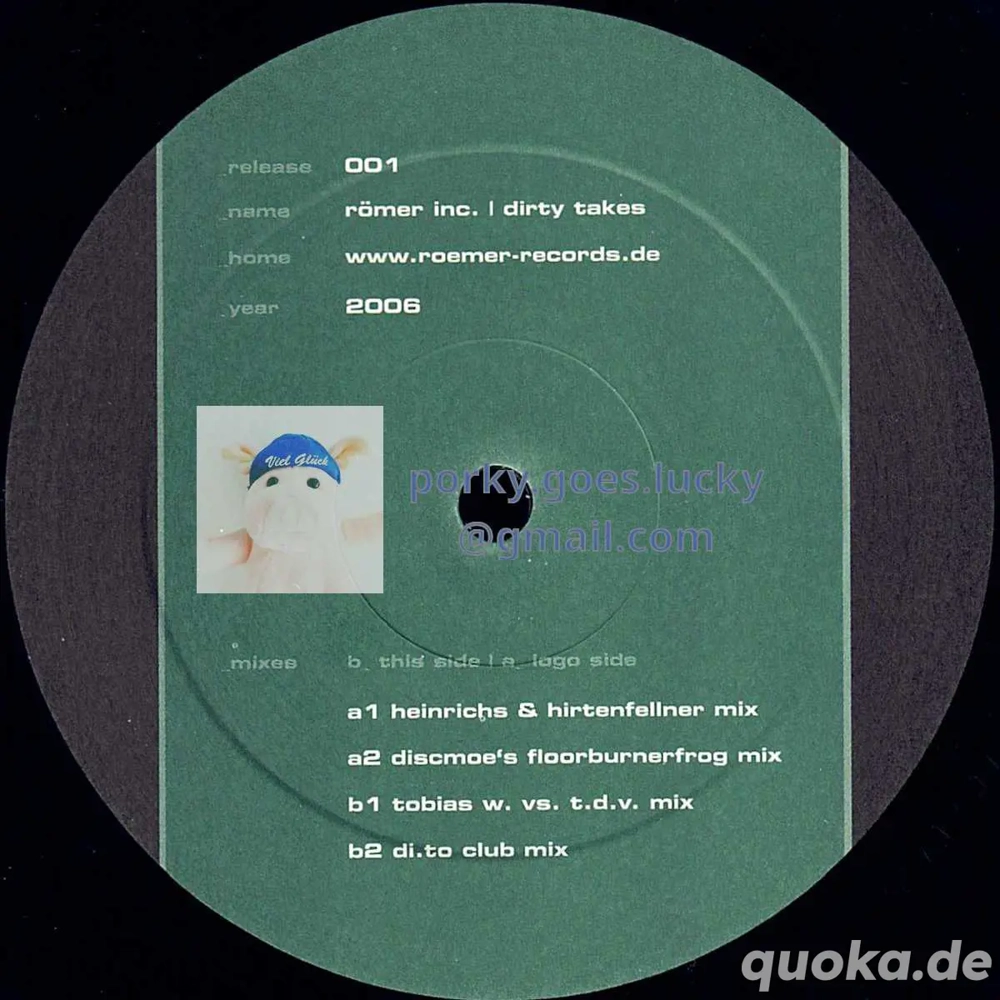 Römer Inc. - Dirty Takes 2006 12" Vinyl Techno Electro Minimal