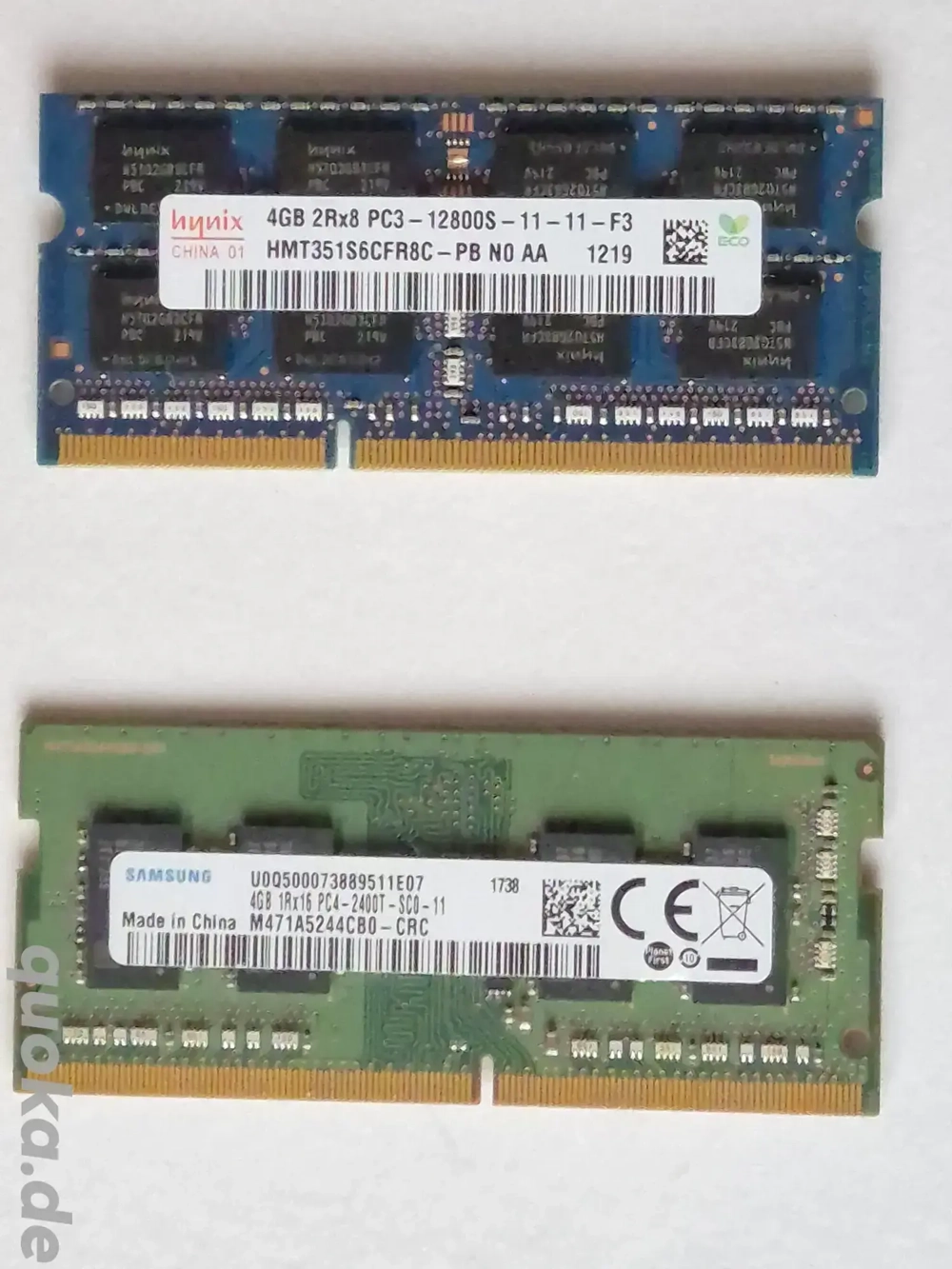 Notebook Ram Speicher DDR 3 und DDR 4, 4 GB je 4 Euro