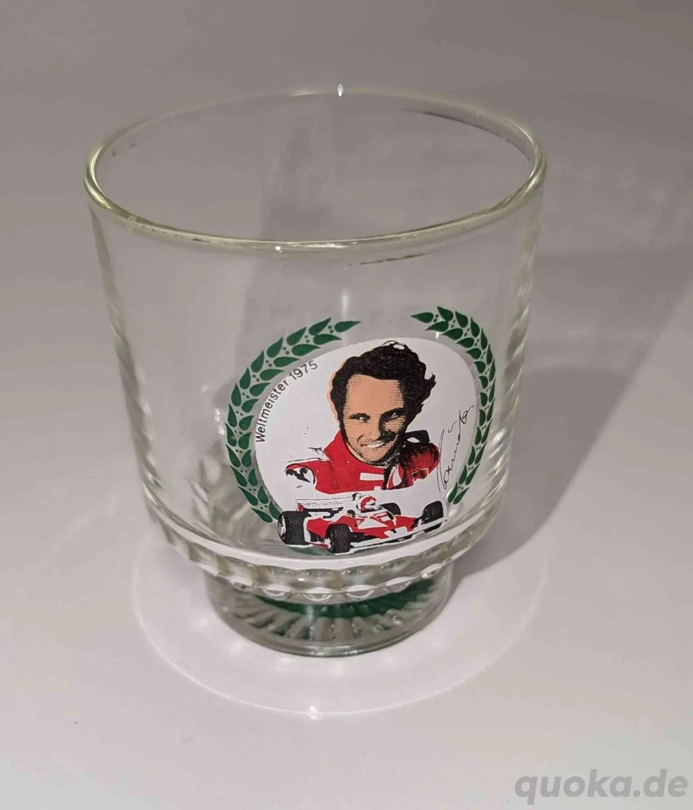 Trinkglas Niki Lauda Weltmeister 1975 klein